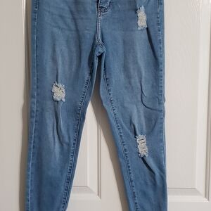 Classic Blue Distressed Skinny Jeans